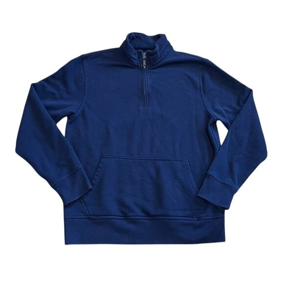 J.CREW Other - J CREW Mens Navy Blue 1/4 Zip Authentic Fleece Sweatshirt Size Large Pocket